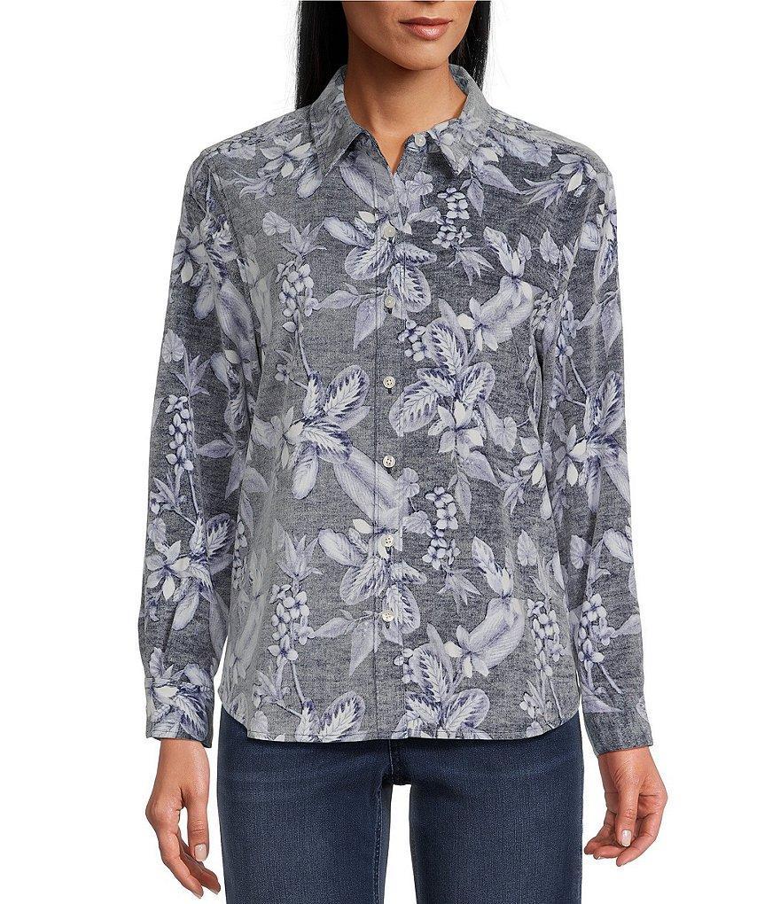 Tommy Bahama High Tide Floral Corduroy Button Down Point Collar Long Sleeve Shirt Product Image