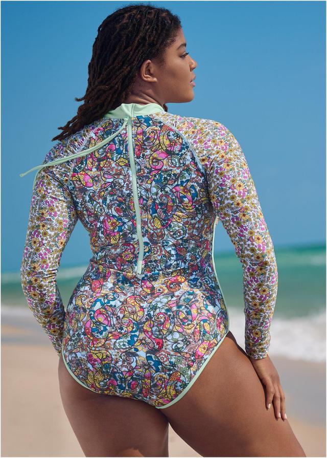 Long Sleeve One-Piece - Floral Mosaic Product Image