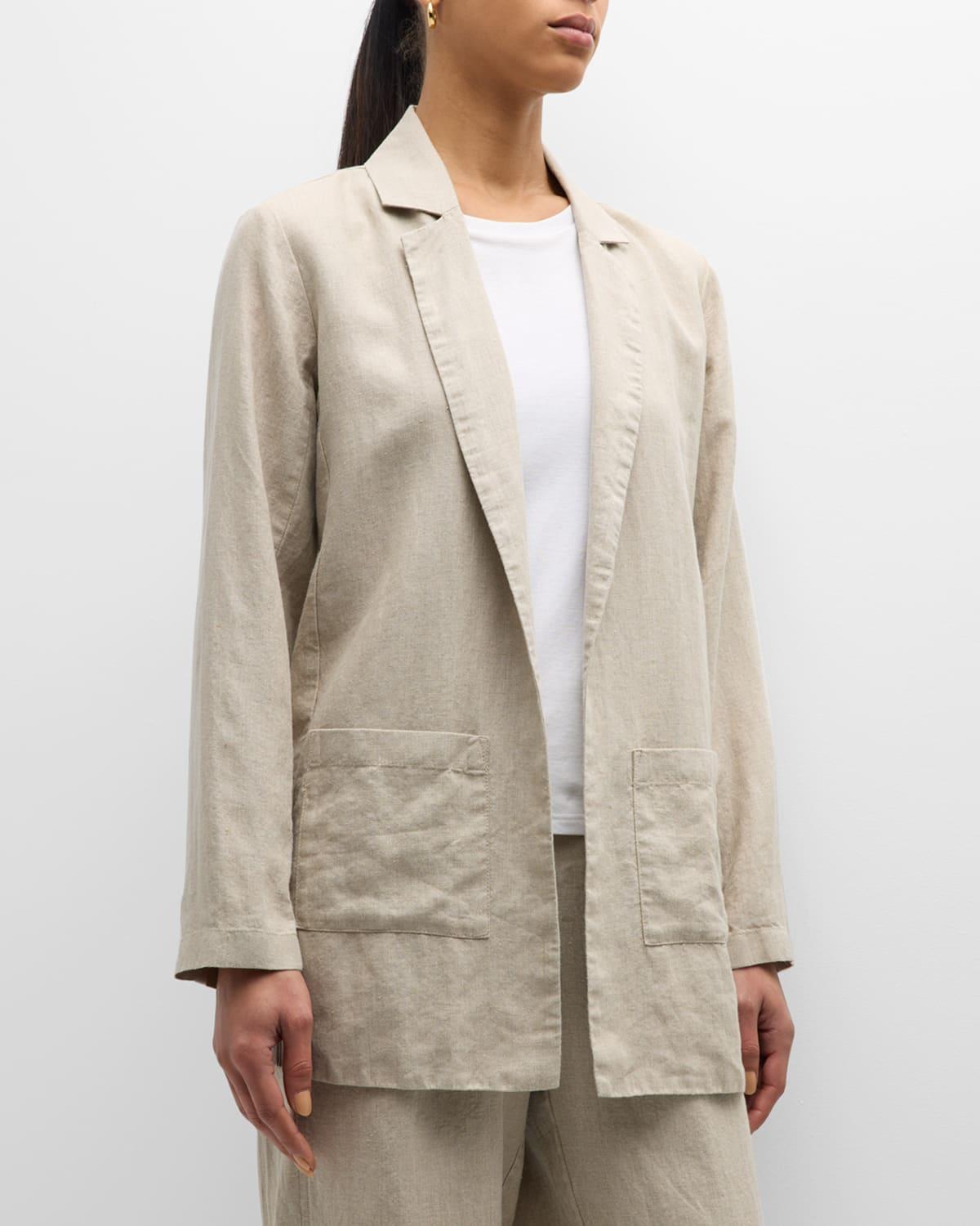 Open-Front Organic Linen Blazer Product Image