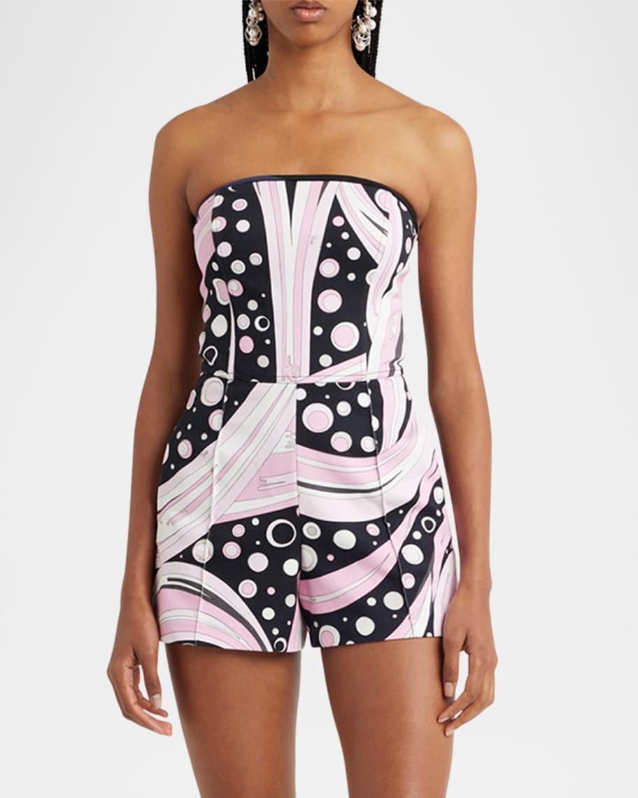 Printed Strapless Romper Product Image