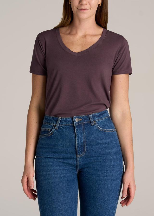 Women's Tall Scoop V-Neck Tee in Merlot Female Product Image