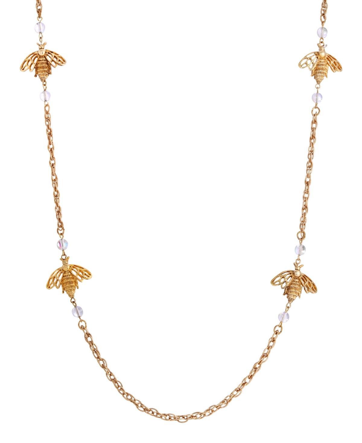 1928 Gold Tone Bumblebee Necklace, Womens Product Image