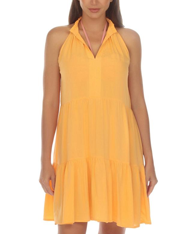 Raviya Womens V-Neck Tiered Dress Cover-Up Product Image