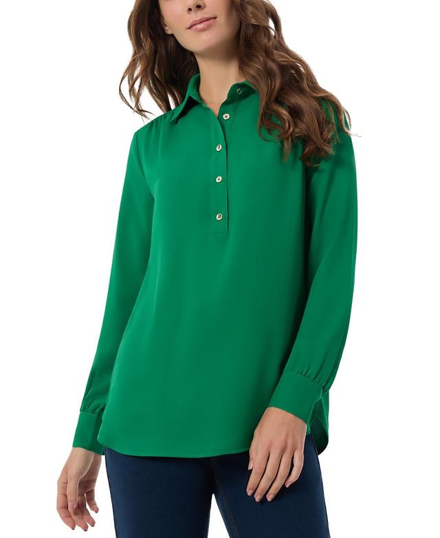 Jones New York Womens Side-Button Shirttail Top Product Image