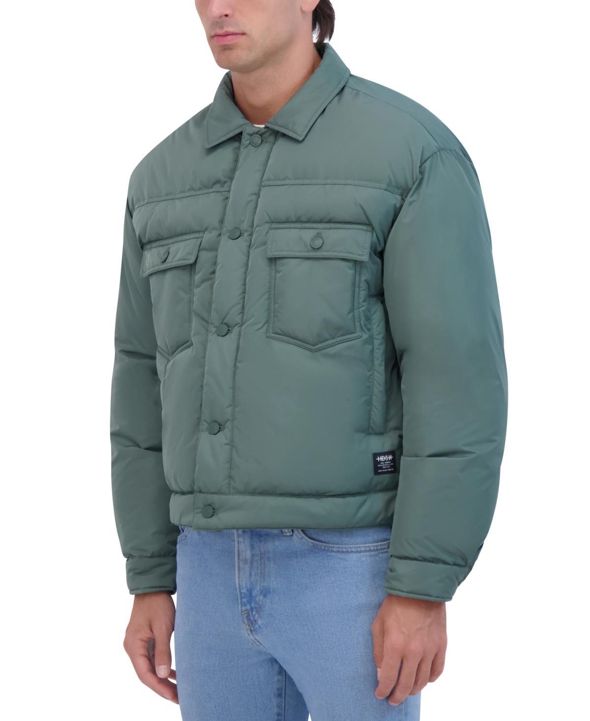 Hudson Mens Vintage Inspired Puffer Trucker Jacket Product Image