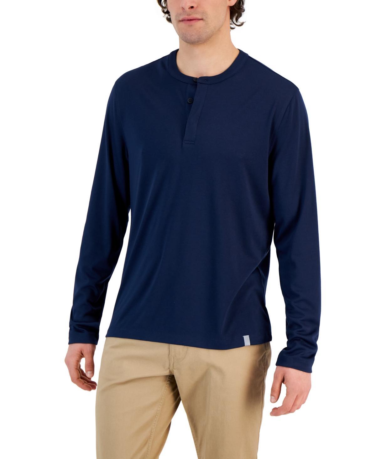 Alfani Mens Alfatech Solid Henley, Created for Macys Product Image