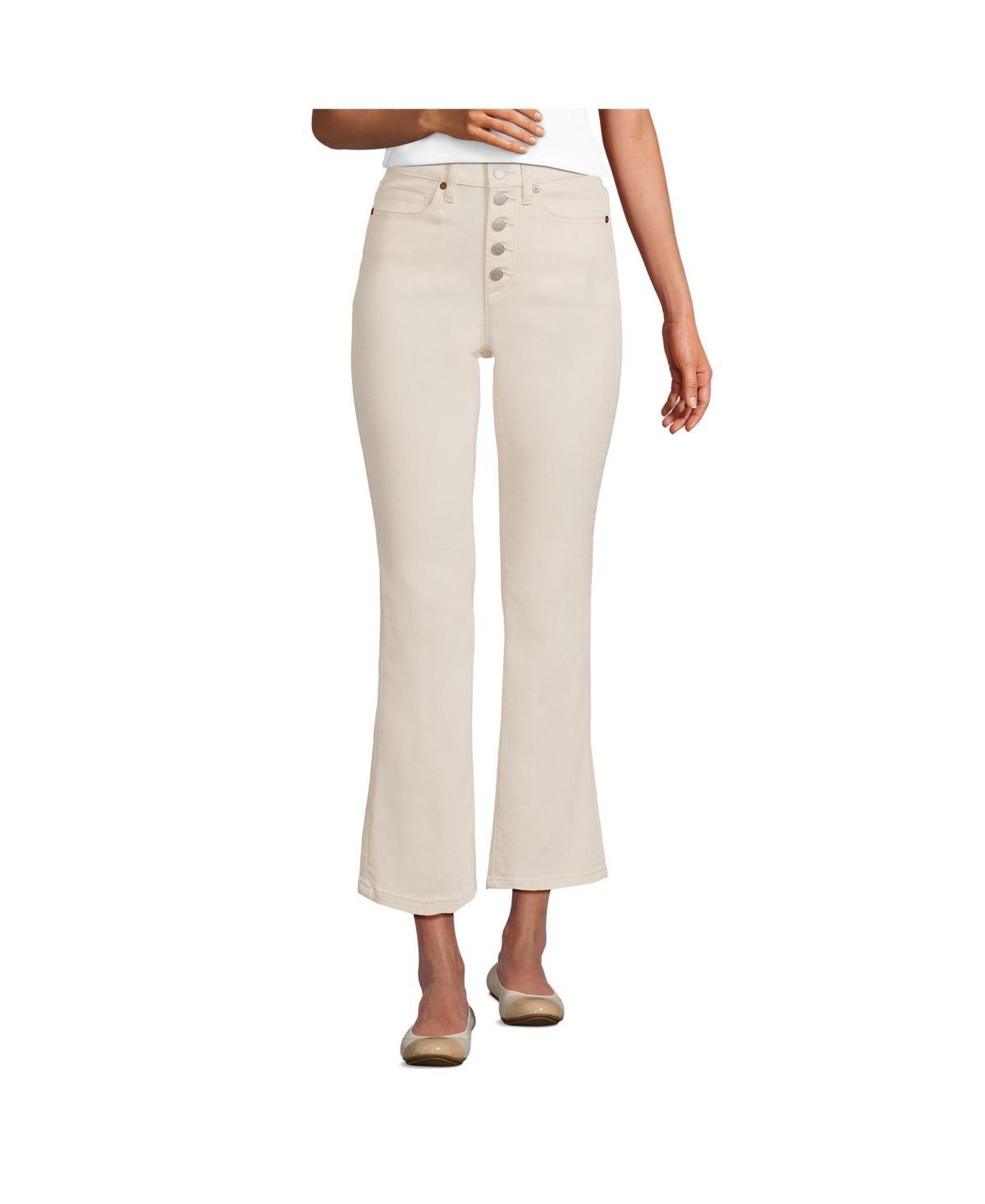 Womens Lands End High-Rise Flare Crop Jeans Product Image