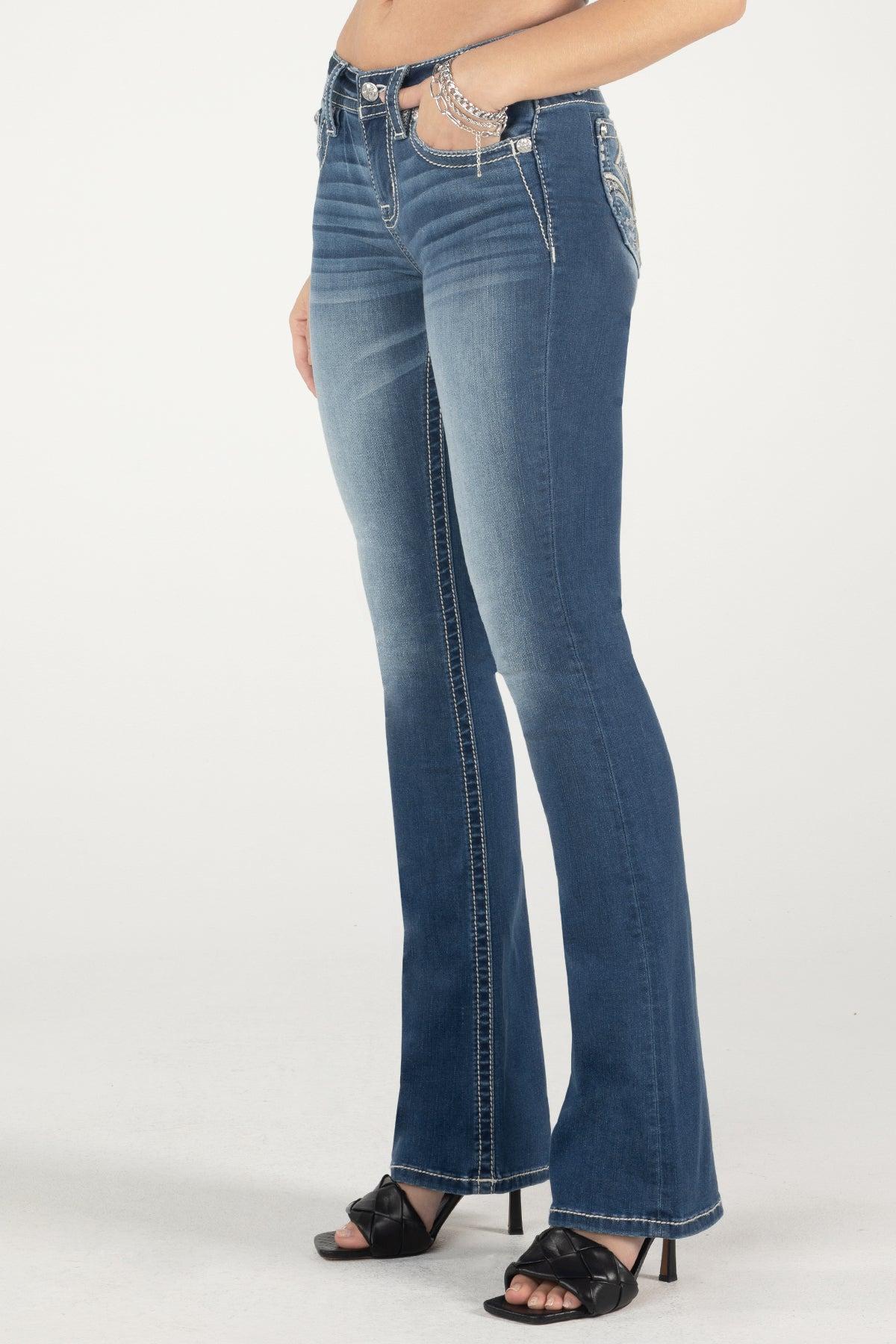 Barely There Fleur De Lis Bootcut Jeans Product Image