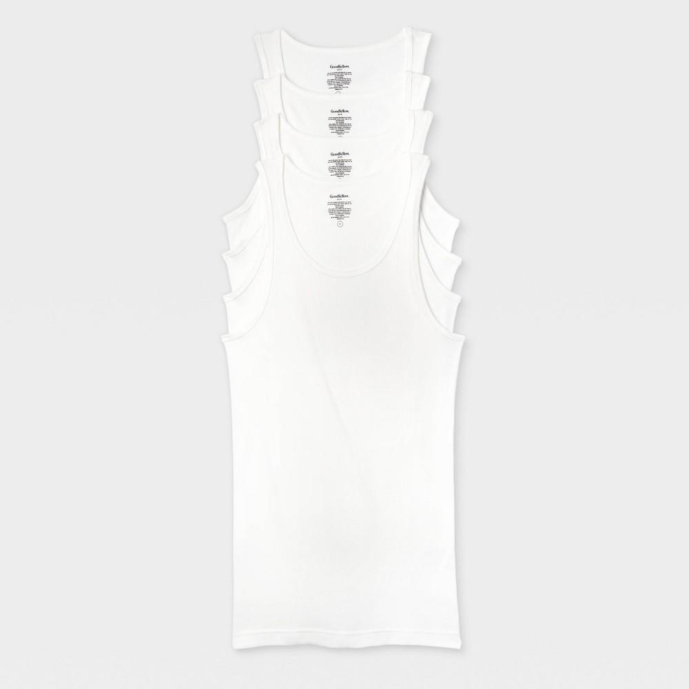 Mens 4pk Ribbed Tank Top - Goodfellow & Co White XXL Product Image