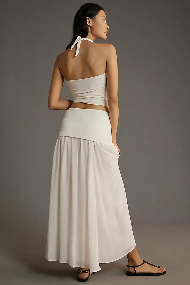 By Anthropologie Dropped Yoke-Waist Maxi Skirt Product Image