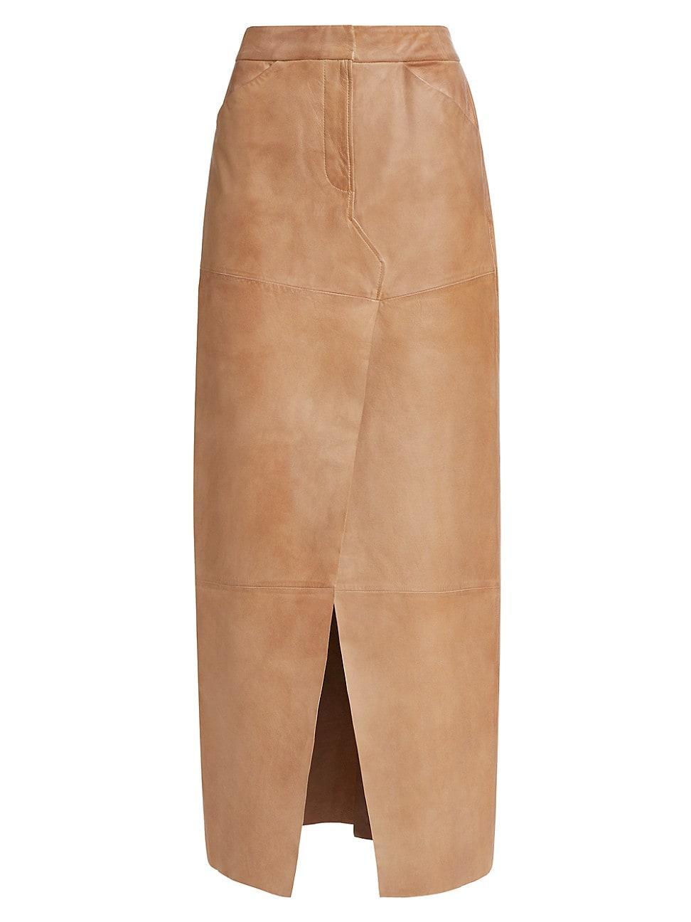 Womens Mariette Leather Maxi Skirt Product Image