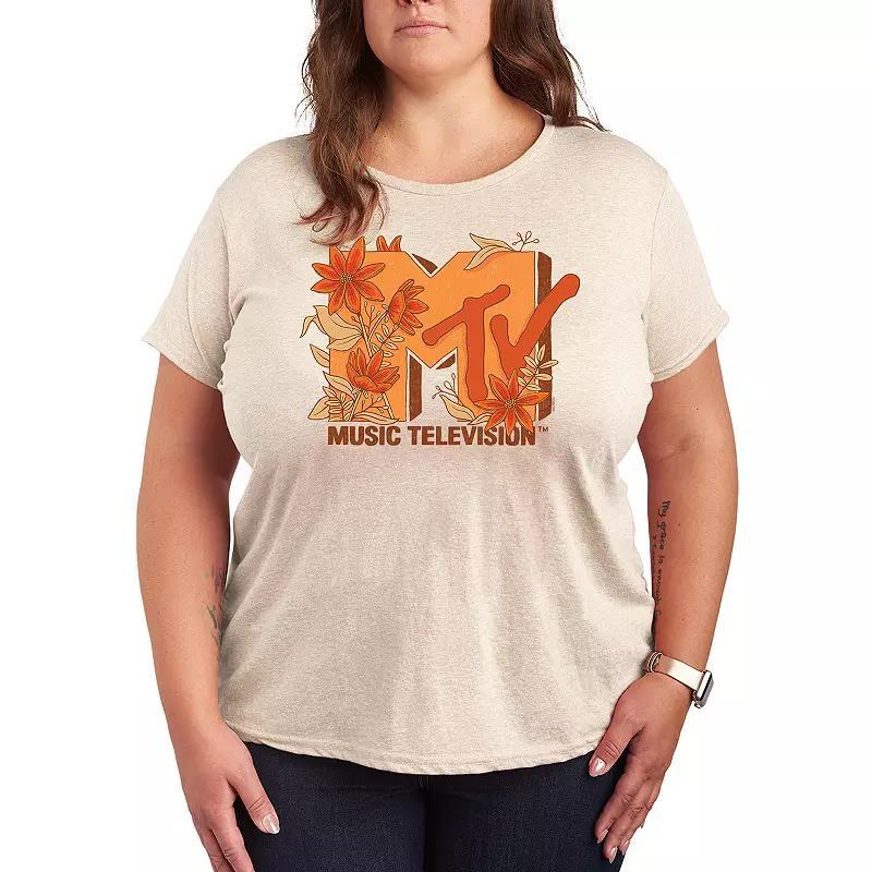 Plus Size MTV Fall Floral Graphic Tee, Womens Product Image