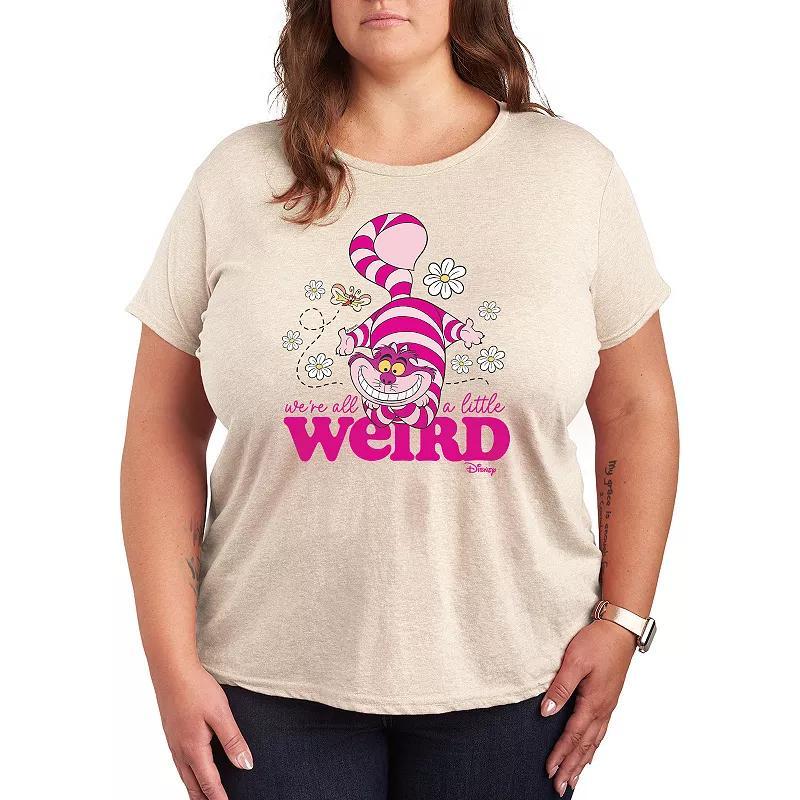 Disneys Alice in Wonderland Cheshire Cat Plus Little Weird Graphic Tee, Womens Product Image