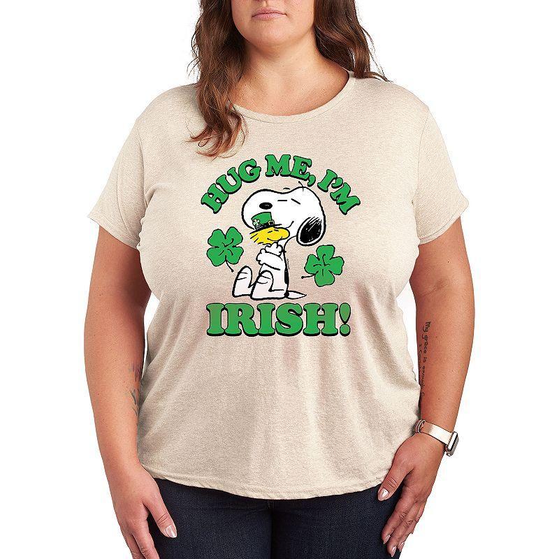 Plus Peanuts Snoopy & Woodstock Hug Me Im Irish Graphic Tee, Womens Product Image