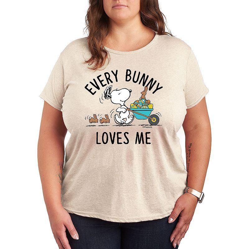 Plus Peanuts Snoopy Every Bunny Loves Me Graphic Tee, Womens Product Image