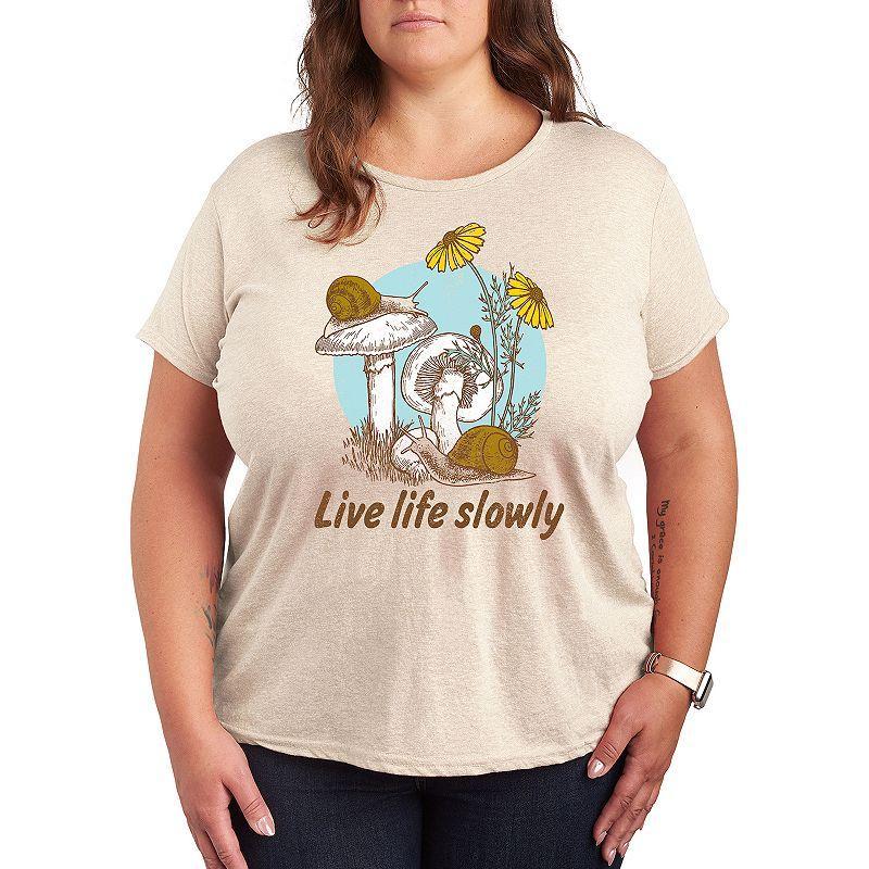 Plus Live Life Slowly Graphic Tee, Womens Product Image