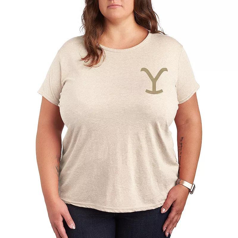 Plus Yellowstone Y Brand Graphic Tee, Womens Heather Grey Product Image