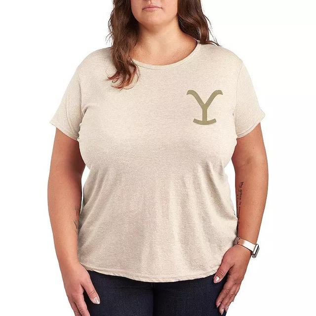 Plus Yellowstone Y Brand Graphic Tee, Womens Heather Grey Product Image