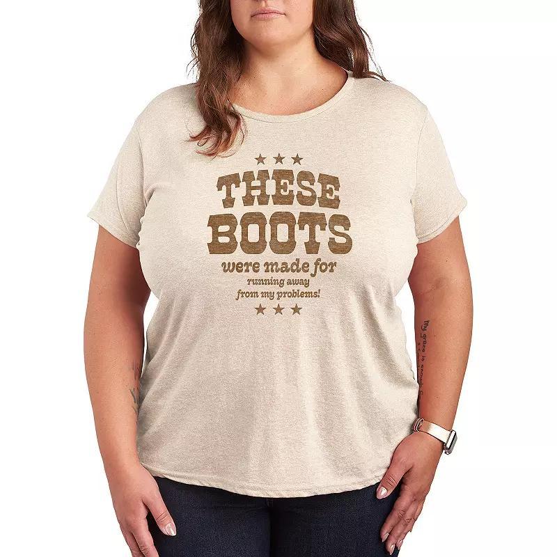 Plus Boots Made Running From Problems Graphic Tee, Womens Product Image