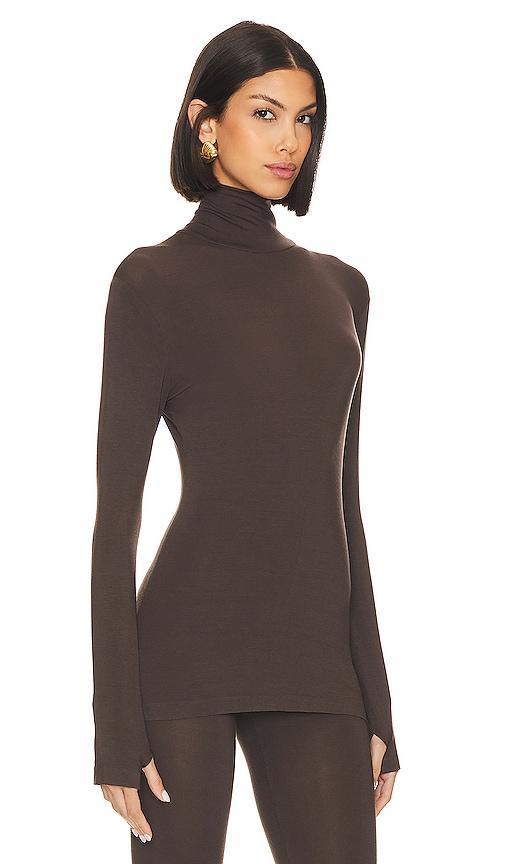 Norma Kamali Slim Fit Long Sleeve Turtle Top Size L, M, XL, XS, XXS. Product Image