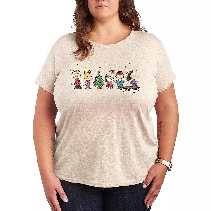 Plus Size Peanuts Christmas Group Graphic Tee, Womens Product Image