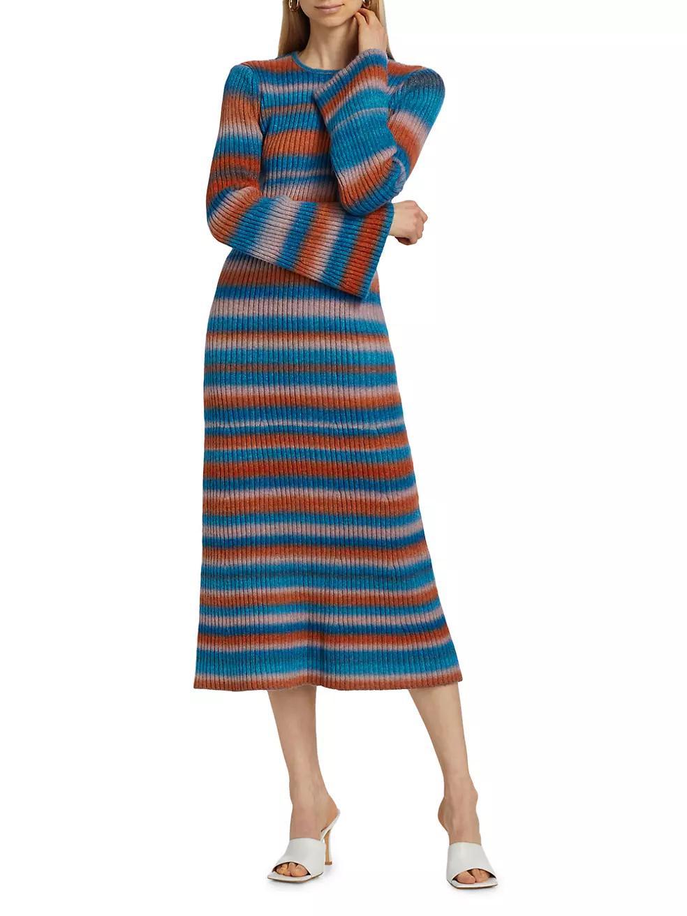 Axon Striped Knit Midi-Dress Product Image