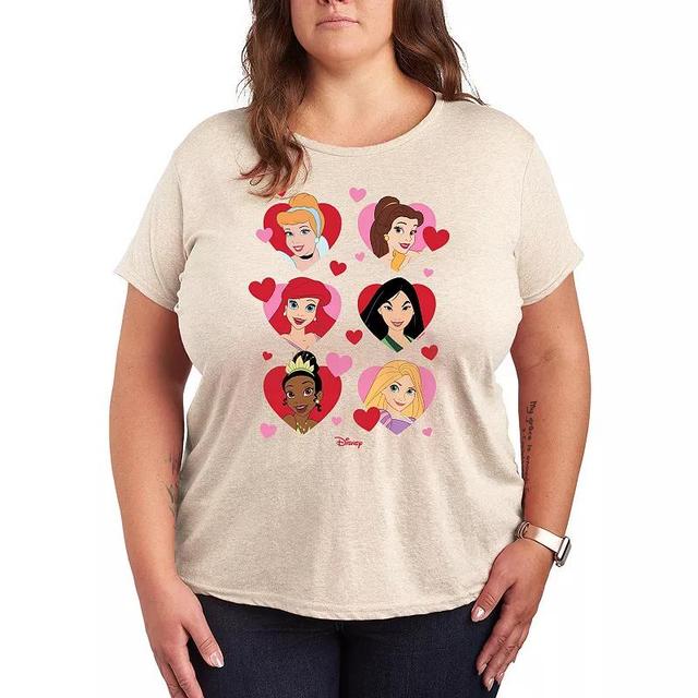 Disney Princess Plus Size Heart Grid Graphic Tee, Womens Product Image