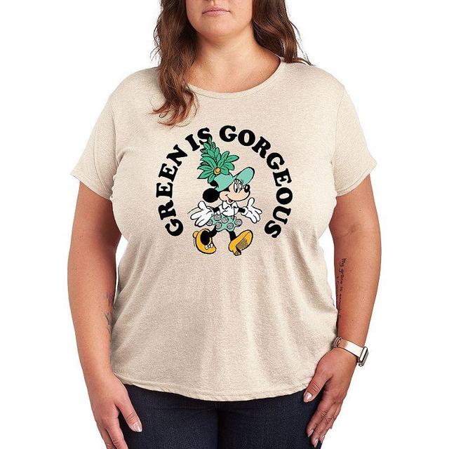 Disneys Minnie Mouse Plus Green Is Gorgeous Graphic Tee, Womens Product Image