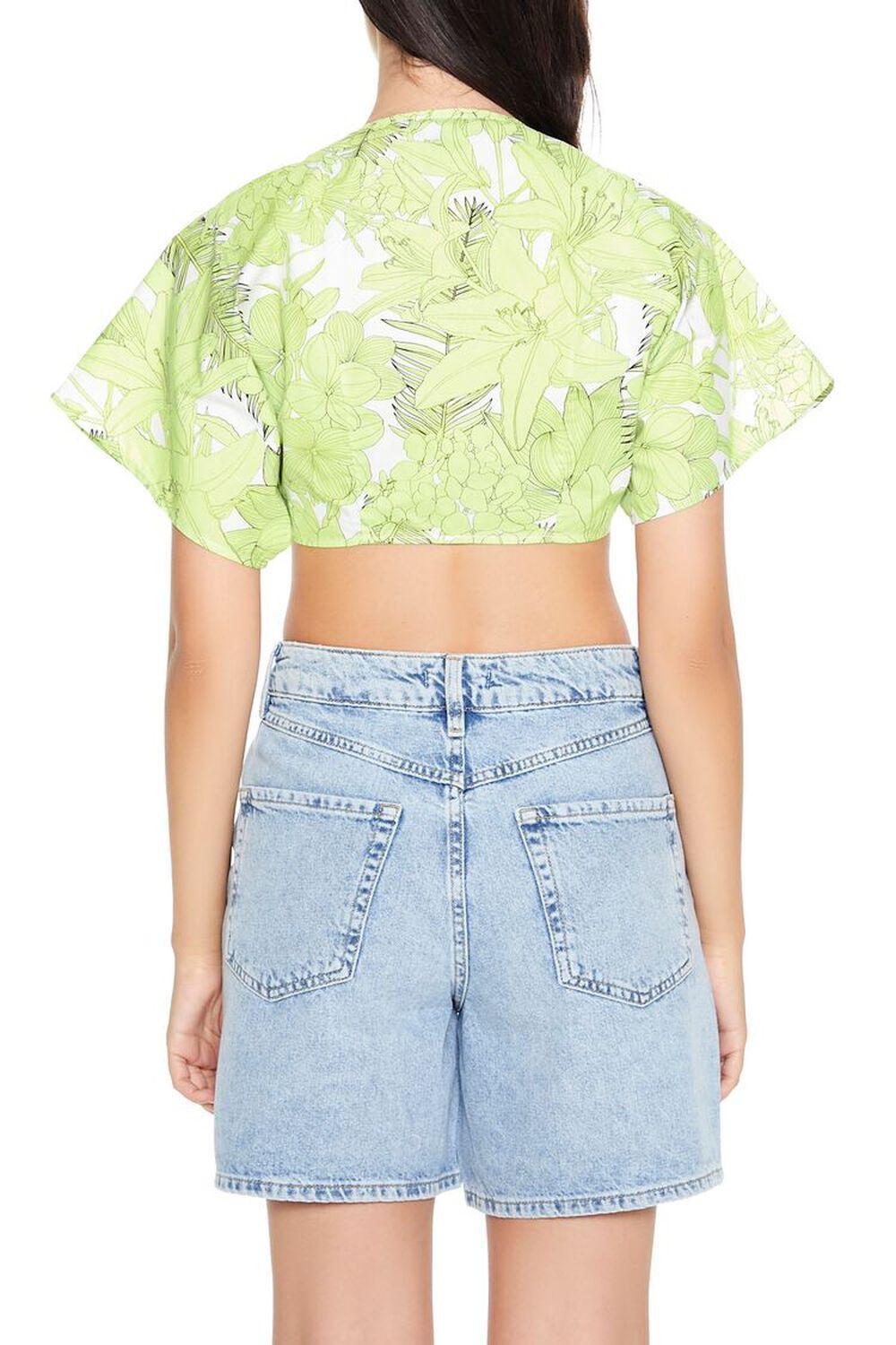 Floral Print Tie-Front Crop Top | Forever 21 Product Image