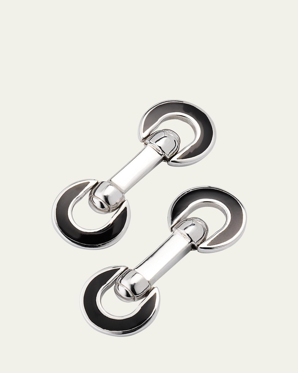 Mens Horseshoe Enamel Flip Cufflinks Product Image