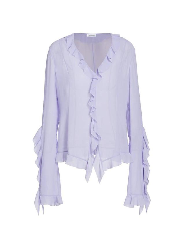 Womens Toulise Ruffle Chiffon Blouse Product Image