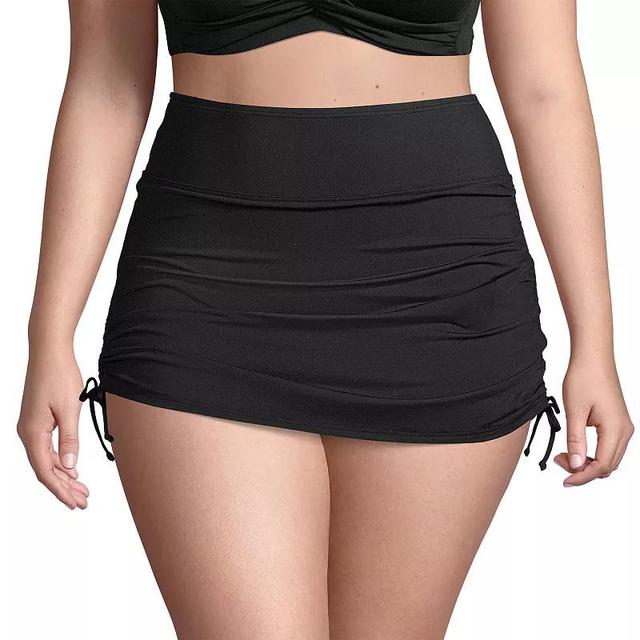 Plus Size Lands End Tummy Control UPF 50 Ruched-Side Swim Skirt, Womens Product Image