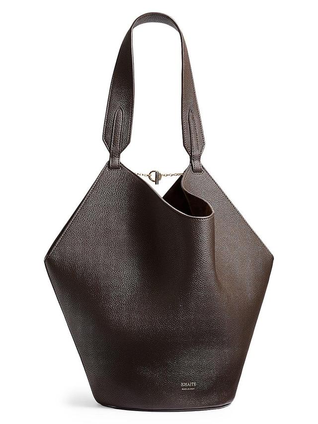 Womens Small Lotus Leather Tote Bag Product Image