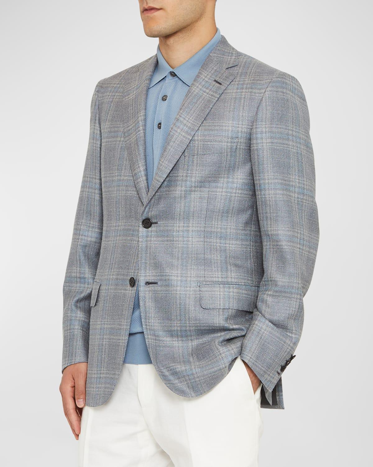 Mens Plaid Wool-Blend Sport Coat Product Image