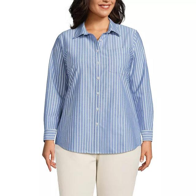 Womens Lands End Long Sleeve Classic Oxford Dress Shirt Product Image