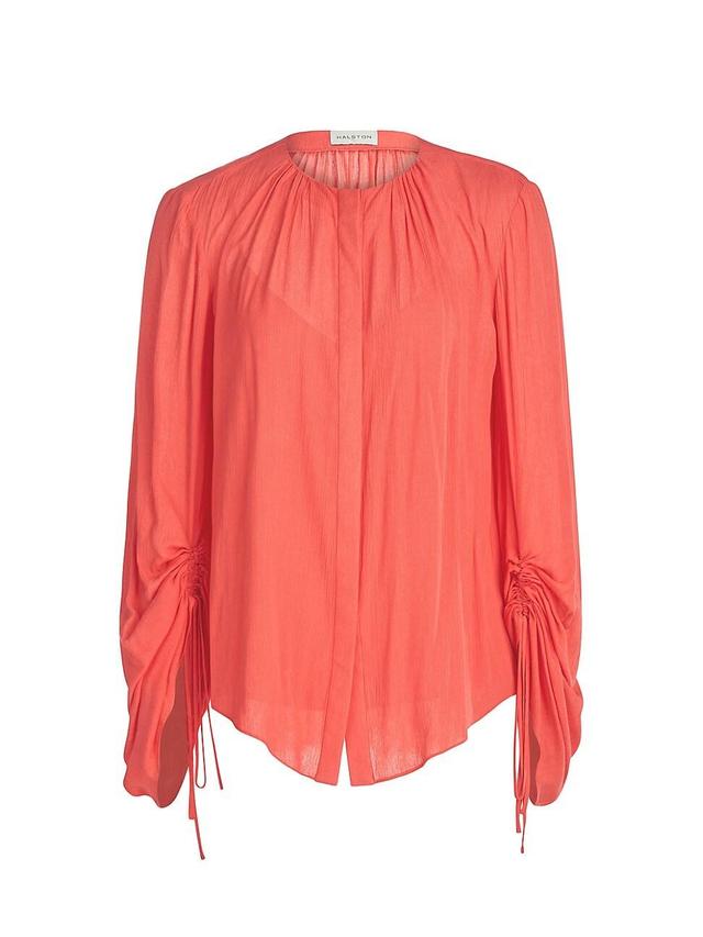 Womens Kasia Crinkled Button-Up Blouse Product Image