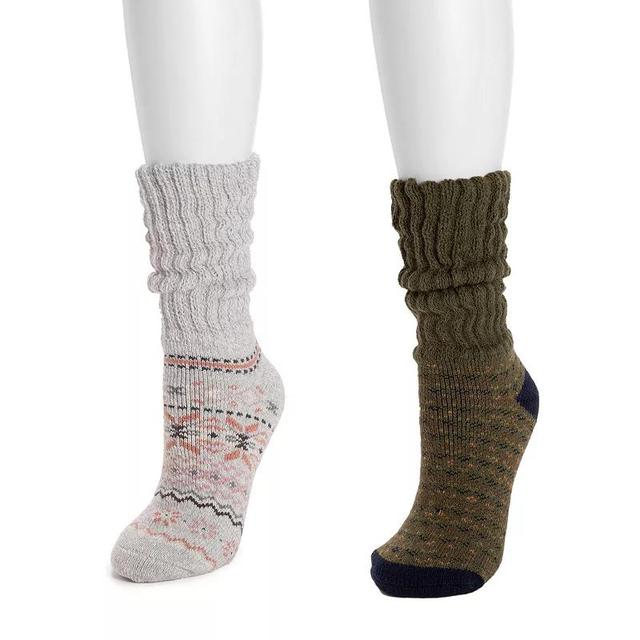 Womens MUK LUKS 2-Pack Slouch Heat Retainer Socks Set Product Image