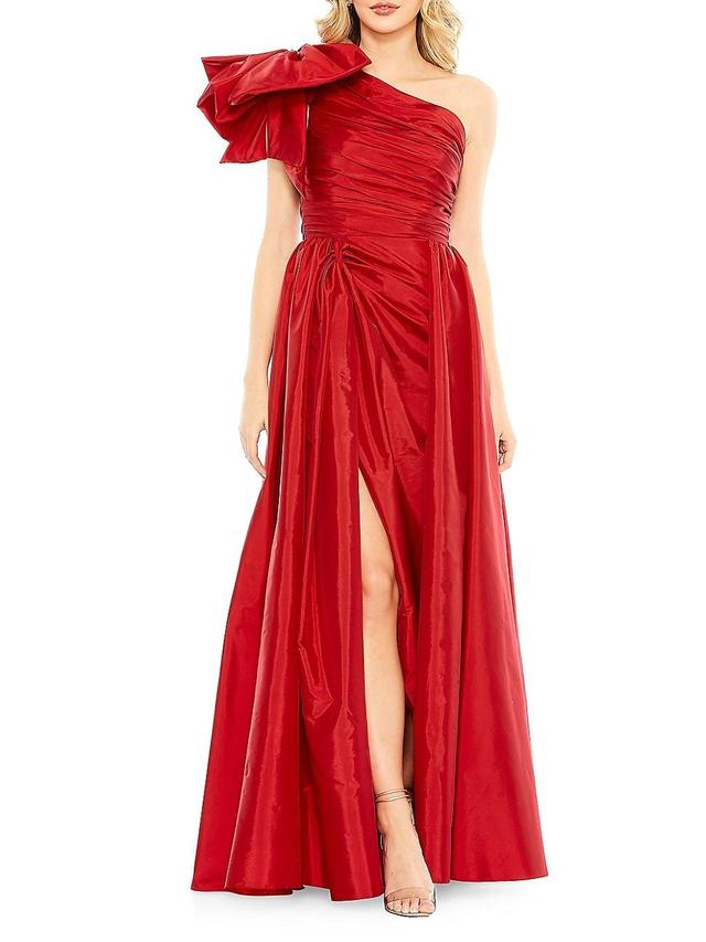 Ieena for Mac Duggal Oversize Bow One Shoulder A-Line Gown Product Image