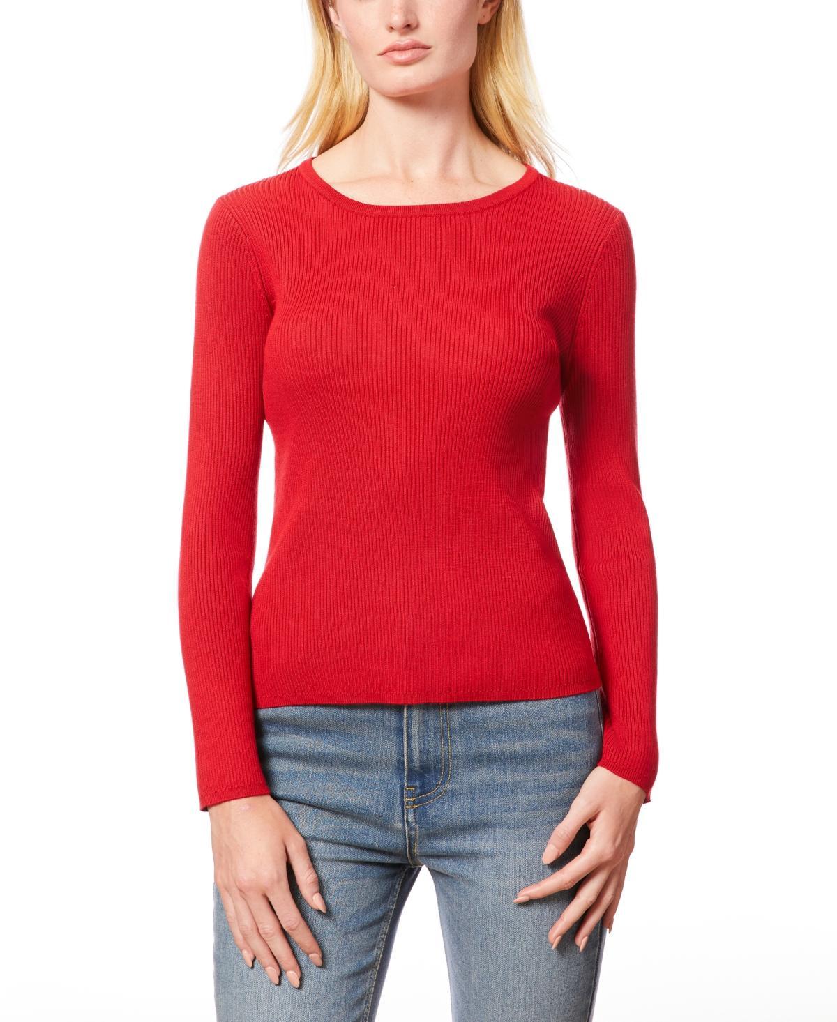 Melissa Paige Womens Ribbed Scoop-Neck Sweater, Regular & Petites Product Image