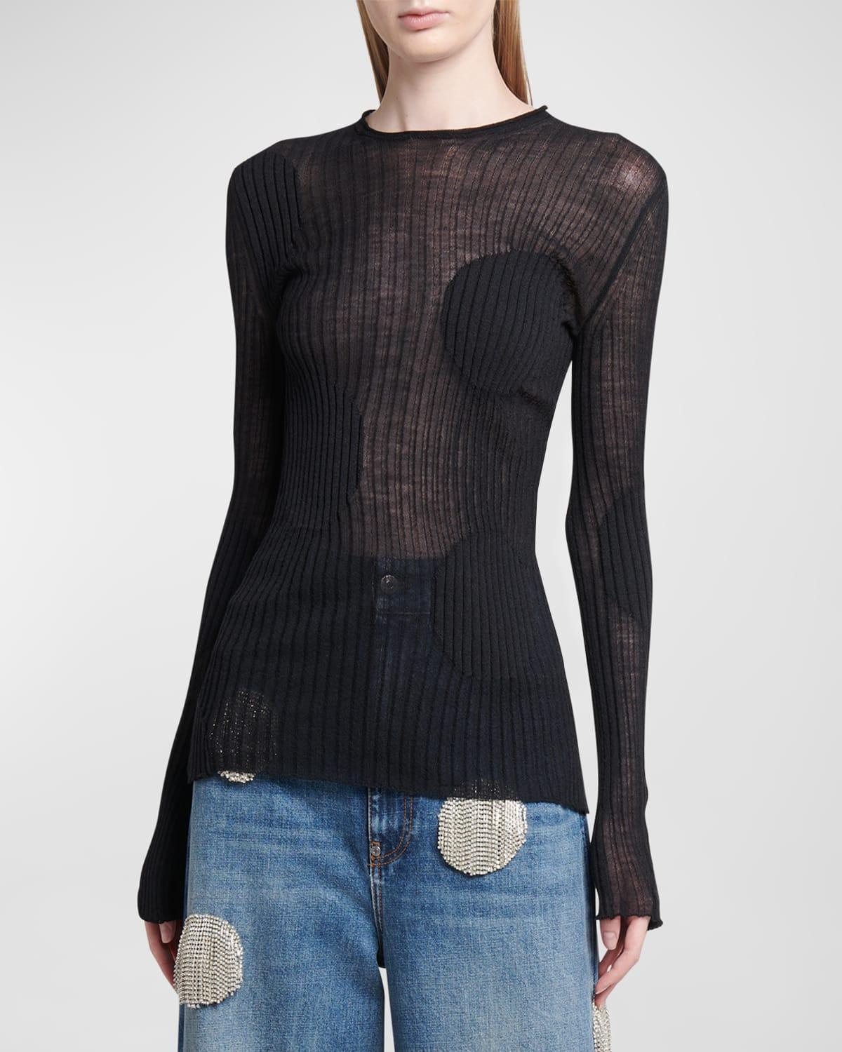 Polka Dot Sheer Wool Top Product Image