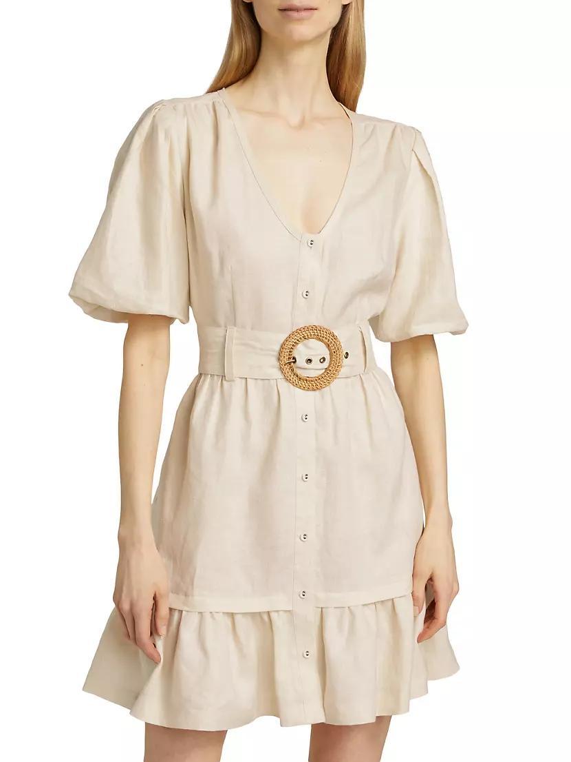 Gwyneth Tie-Waist Linen Minidress Product Image