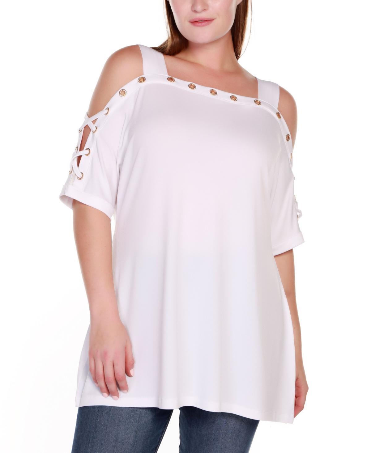 Belldini Plus Size Cold-Shoulder Top Product Image