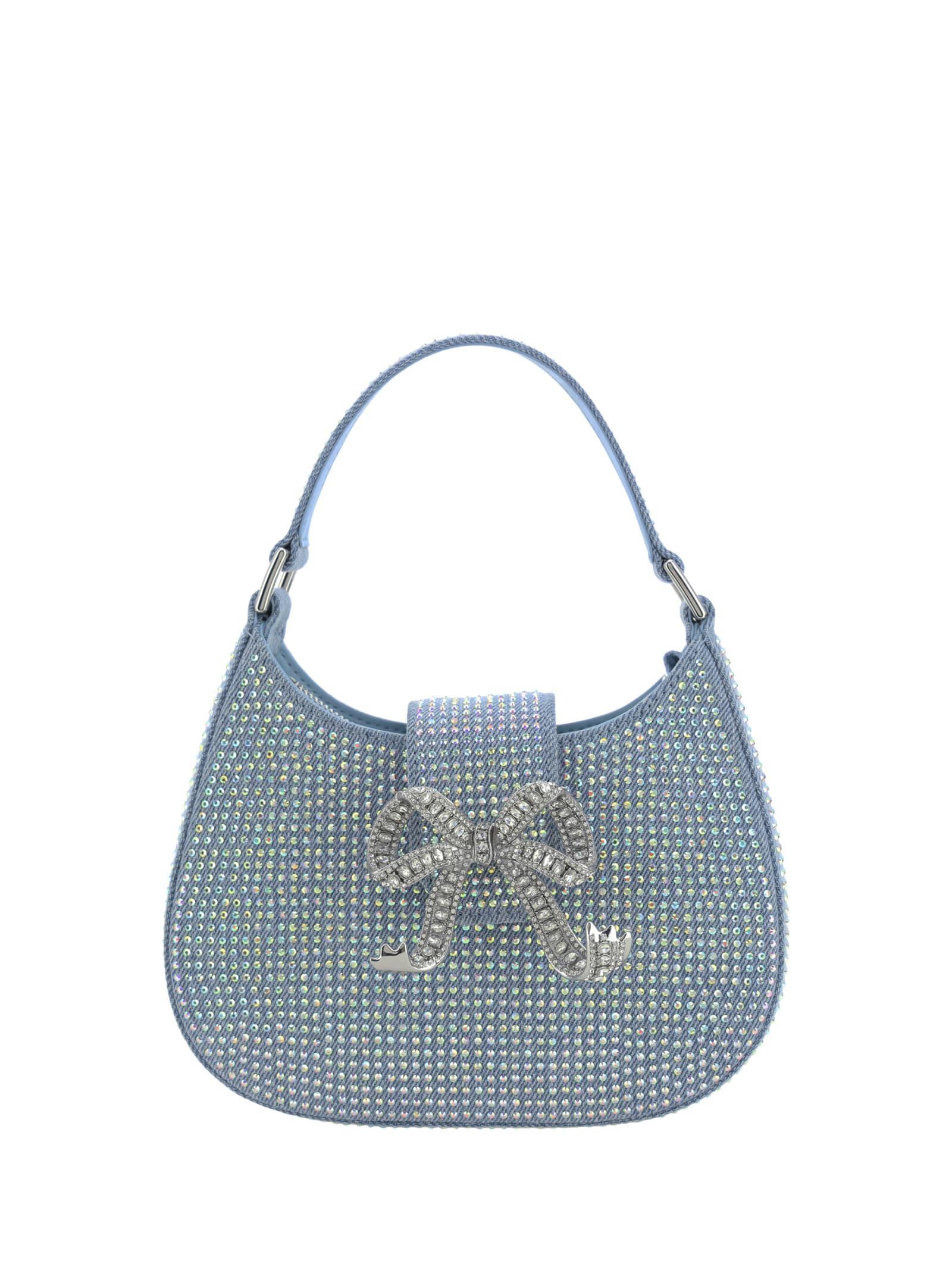 Denim Cresent Handbag In Blue Product Image