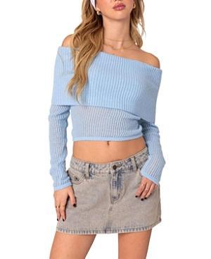 Edikted Lili Fold Over Knit Top Product Image