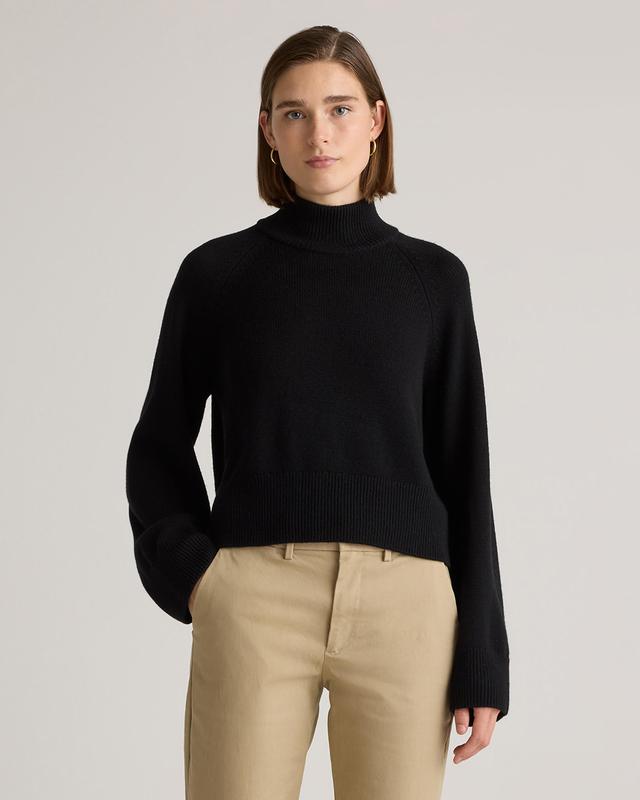 Australian Merino Wool Cropped Mock Neck Sweater Product Image