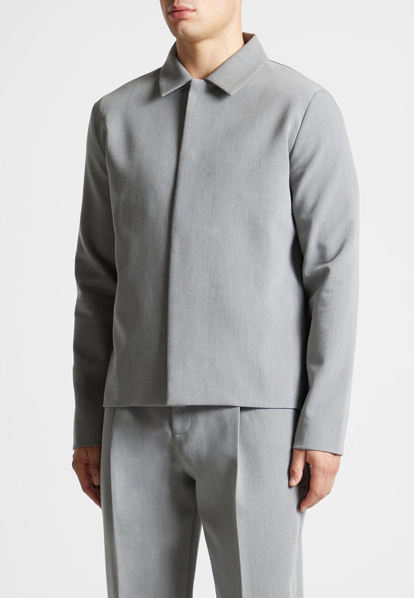 Minimal Boxy Jacket - Light Grey Male Product Image