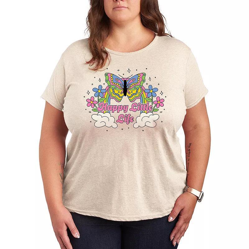 Plus Size Happy Little Life Graphic Tee, Womens Product Image