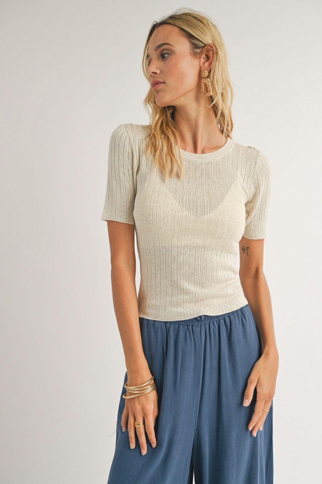 Zuri Ribbed Sweater Top Product Image