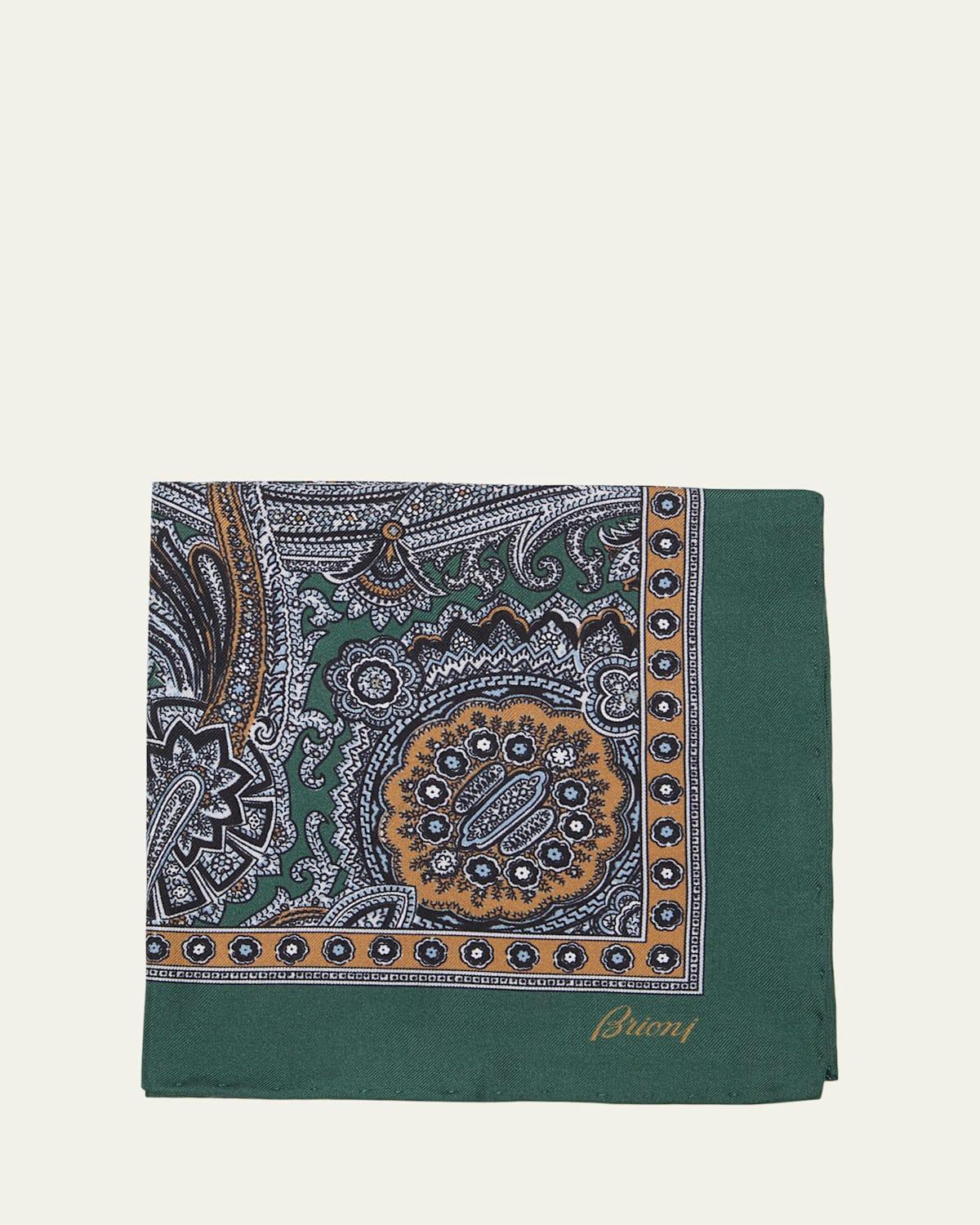 Mens Paisley Silk Pocket Square Product Image