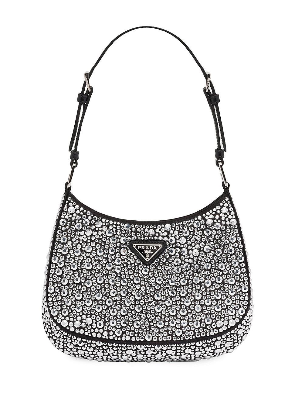 Womens Cleo Satin Bag With Crystals Product Image